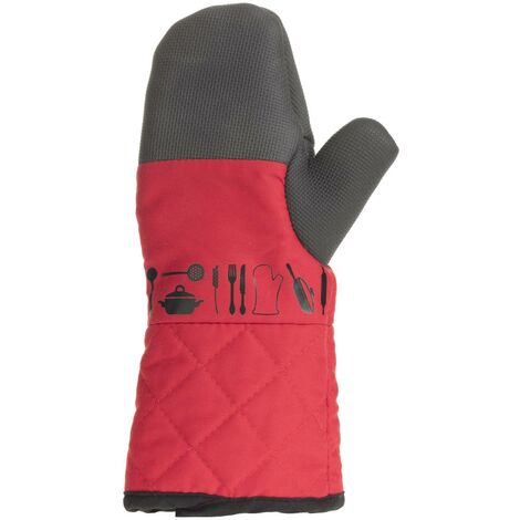Guanto da cucina in neoprene grigio e rosso - 5five (1/3)