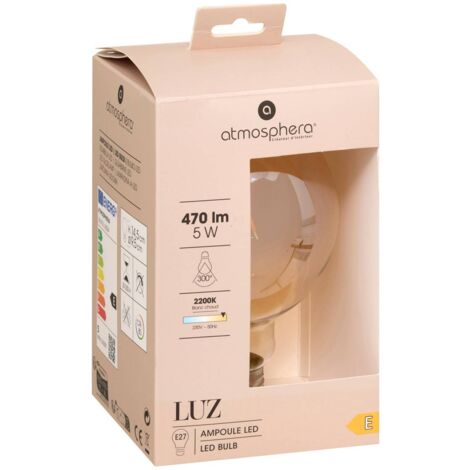 Lampadina LED Globe diritta ambra D11cm E27 - Atmosphera créateur d'intérieur