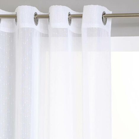 Voile bianco a righe 140x240cm - Atmosphera créateur d'intérieur