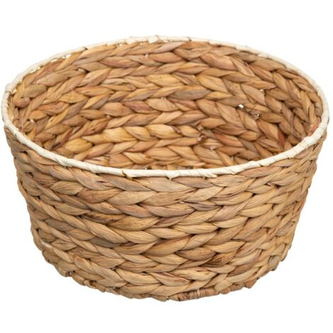 Cestino Intrecciato In Giacinto D'acqua 38x22 Cm – Fatto A Mano, Impermeabile, Ecologico, Per Riviste, Giocattoli, Bagno, Ufficio E Armadio