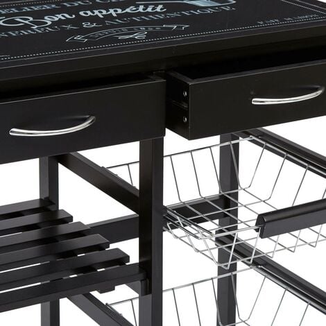 Carrello gustaf su rotelle, 5 livelli, nero  - 5five