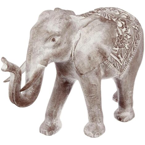 Statua di elefante Jade effetto sbiancato H46cm - Atmosphera créateur d'intérieur