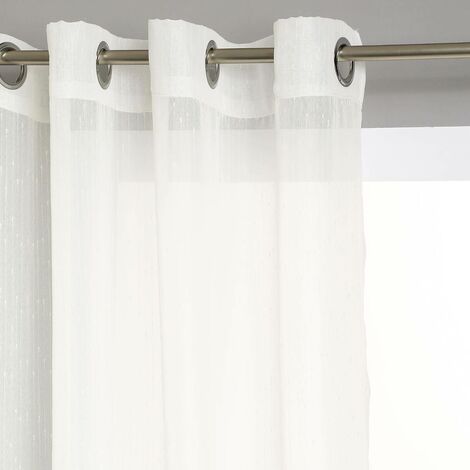 Voile a righe bianco avorio 140x240cm - Atmosphera créateur d'intérieur