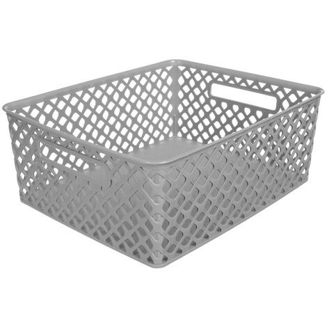 Cestino in plastica folk 11l grigio - 5five