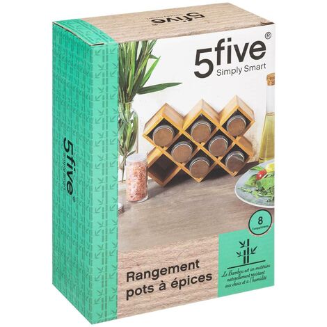 Supporto rotante in acacia per 16 barattoli di spezie - 5five