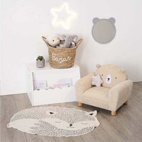 Cassapanca Per Bambini Atmosphera In Legno Bianco 58x38 Cm - Pratica, Decorativa, Per Cameretta O Ingresso