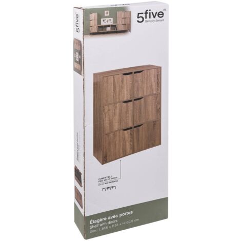 5 five simply smart 5five - Scatola portaoggetti Mix'n'Modul, effetto rovere grigio, 31 x 31 x 31 cm - Cubo per mensole, librerie e scrivanie