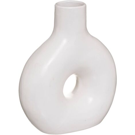 ATMOSPHERA CREATEUR D'INTERIEUR - Lenka Ceramic and Rattan Vase White