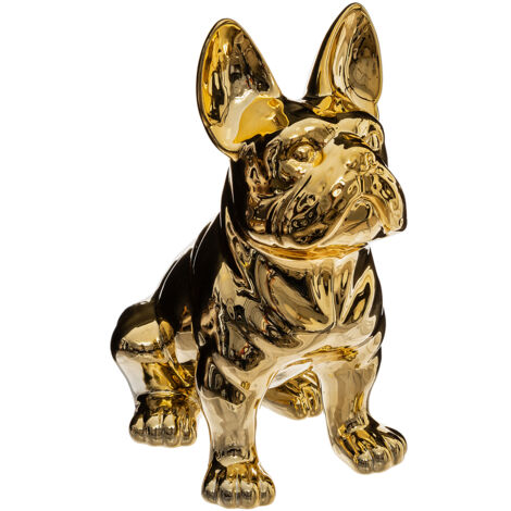 Eden buldog H.22cm in ceramica dorata - Atmosphera créateur d'intérieur