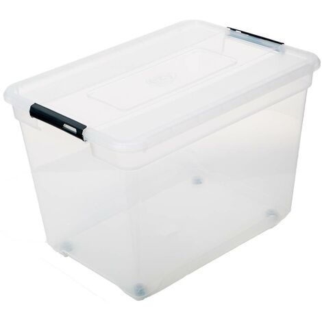 5five - scatola di plastica trasparente da 80l solutions+