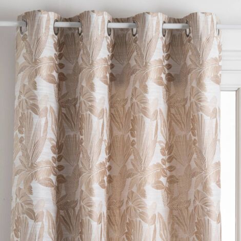 Tenda bejuco beige con motivo jacquard 140x260cm - Atmosphera créateur d'intérieur