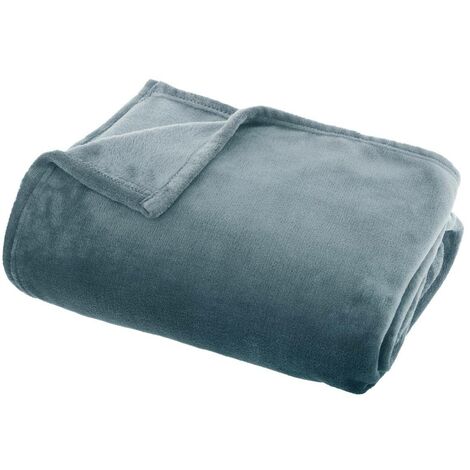 Gettoni Ollis in flanella blu tempesta 125x150cm - Atmosphera créateur d'intérieur