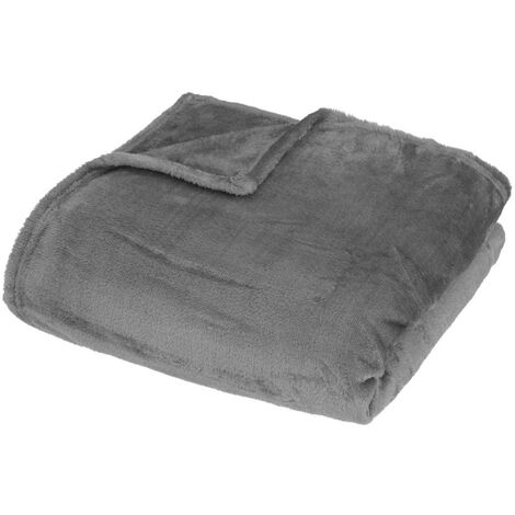 ATMOSPHERA - Plaid In Microfibra Grigio, 125x150 Cm, Morbida Coperta Leggera Per Divano E Letto