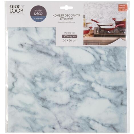Set di 2 adesivi in lastra di marmo bianco - Atmosphera créateur d'intérieur (1/3)