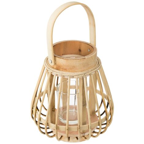 ATMOSPHERA Lanterna LED Decorativa H28 Cm - Lanterna In Vetro E Polistirolo Con Luci LED Per Interni