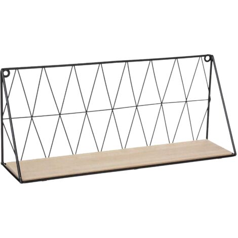 Atmosphera – Mensola a muro in filo metallico nero 48x12cm – Carico massimo 0.69kg – Design compatto per spazi ridotti (1/5)