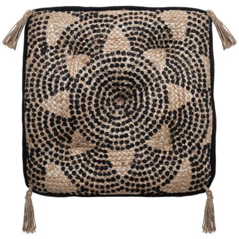 Cuscino da terra mandala nero 38x38cm - Atmosphera créateur d'intérieur