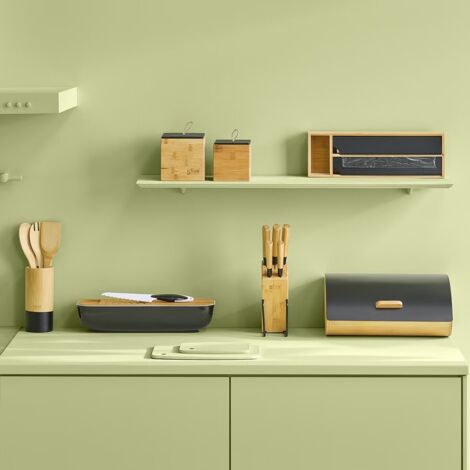 Portapane Ermetico Con Timer: Contenitore Per Alimenti Con Coperchio Magnetico, 29x19x12 Cm - 3