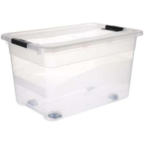 5five - scatola di plastica trasparente easy roll da 52 litri
