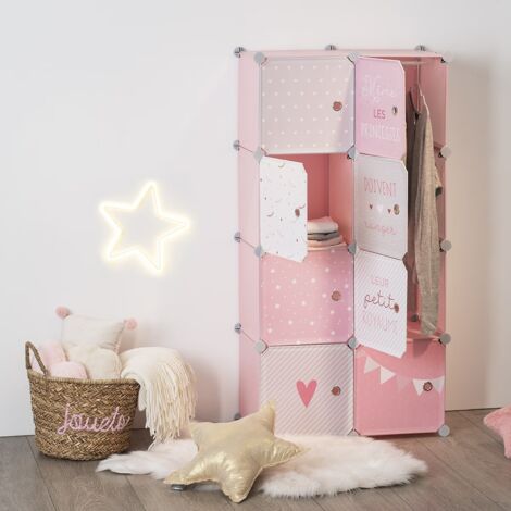 ASTER T3 - Cassettiera per bambini - 70x40x77 - 3 cassetti - Mobile moderno - Bianco e rosa