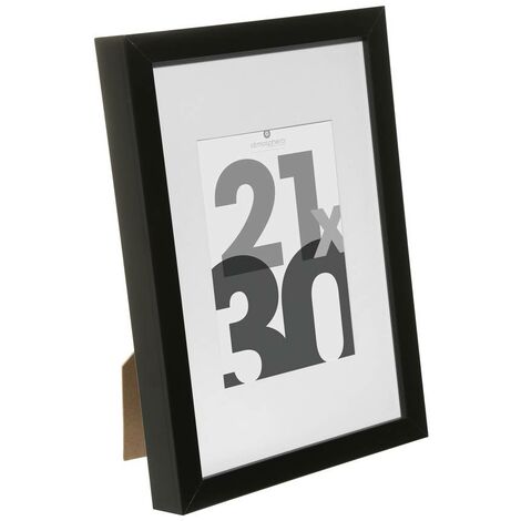 Portafoto in legno eva nero 21x30cm - portafoto nero, mdf e vetro,  dimensioni 32,4x23,4x3,5