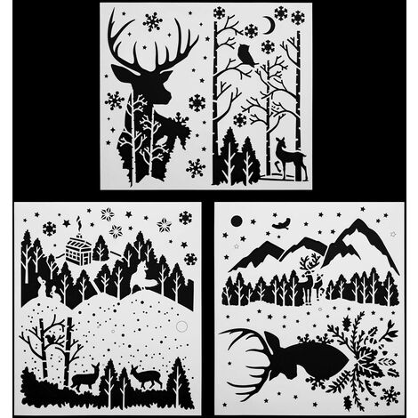 Stencil natalizio x 3 42 x 37 cm - Feeric lights & christmas