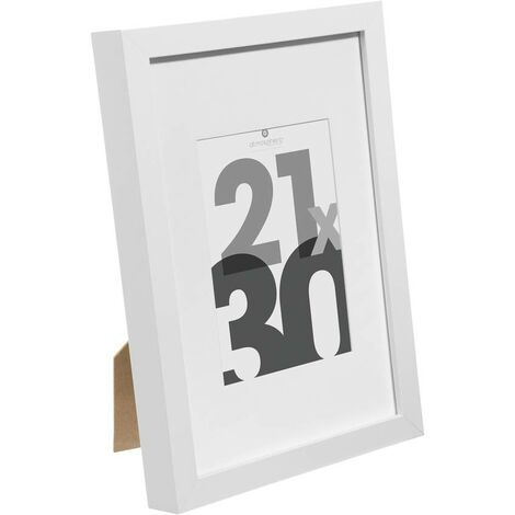 Portafoto in legno eva bianco 21x30cm - portafoto bianco, mdf e vetro,  dimensioni 32,4x23,4x3,5