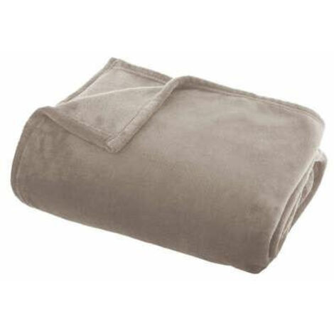 COPERTA DI FLANELLA 125x150 cm beige CALDA e accogliente