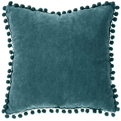 Cuscino Memories con pompon blu anatra 40x40cm - Atmosphera créateur d'intérieur