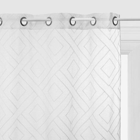 Voile ricamato etnik 140x240cm bianco - 140 x 240 cm - Atmosphera créateur  d'intérieur