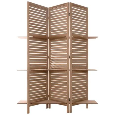 Paravento pieghevole tiam con 3 ripiani in legno h170cm - Atmosphera créateur d'intérieur