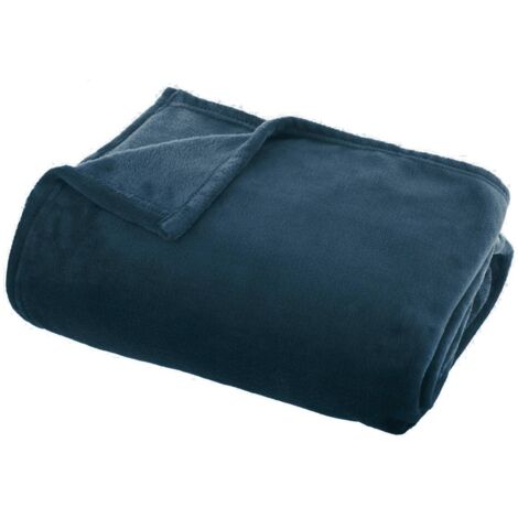 Plaid ollis in flanella blu egeo 130x180cm - Atmosphera créateur d'intérieur