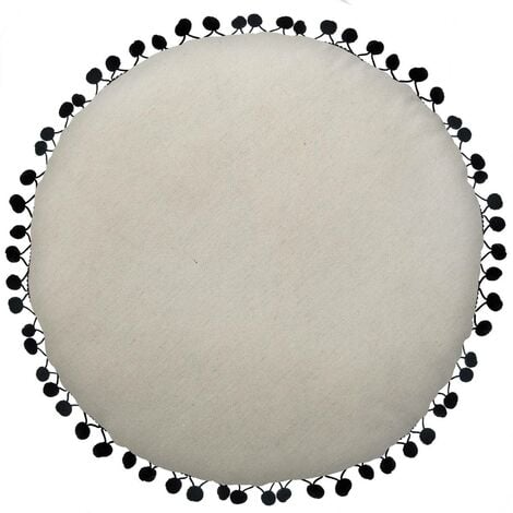 Cuscino rotondo delhi bianco e nero d40cm - Atmosphera créateur d'intérieur