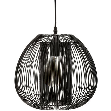 Sospensione a filo noda in metallo nero d28cm - Atmosphera créateur d'intérieur (1/4)