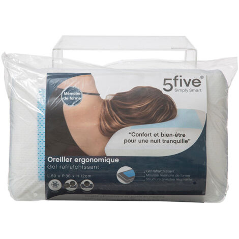 Abeil - Set di 2 Cuscini in Memory Foam Imbottiti, 60 x 60 cm, Poliestere, Colore: Bianco
