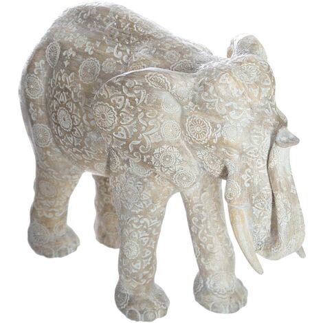 Elefante enzo h.21cm in resina bianca - Atmosphera créateur d'intérieur