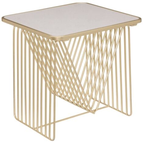 Tavolino Leopard In Resina E Vetro Temperato Dorato - Diametro 40cm, Atmosfera Créateur D'Intérieur