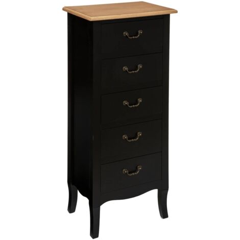 Chiffoniera nera chrysa 5 cassetti - Atmosphera créateur d'intérieur (1/6)
