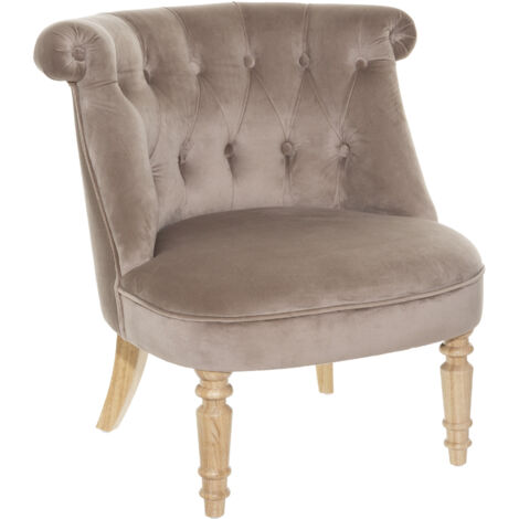 Poltrona Sixtine in velluto grigio tortora - Atmosphera créateur d'intérieur
