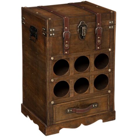Cassa in legno scuro bruce 6 bottiglie - Atmosphera créateur d'intérieur