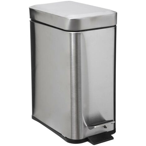 Cestino rettangolare soft close in acciaio inox 5l  - 5five