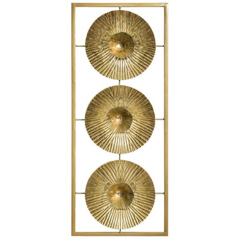 Decorazione murale in metallo dorato 25x61cm - Atmosphera créateur d'intérieur