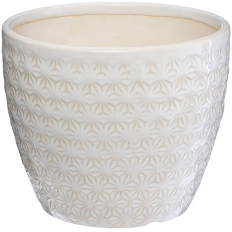 Vaso in ceramica D14cm - Bianco - Atmosphera créateur d'intérieur (1/5)
