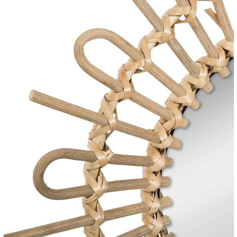 Set Di 3 Specchi In Rattan Atmosphera - Modello Sole, Diametro 28cm, Per Interni - Foto 13