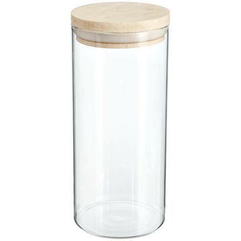 Vaso in vetro hermet da 1,3l con coperchio in legno - 5five
