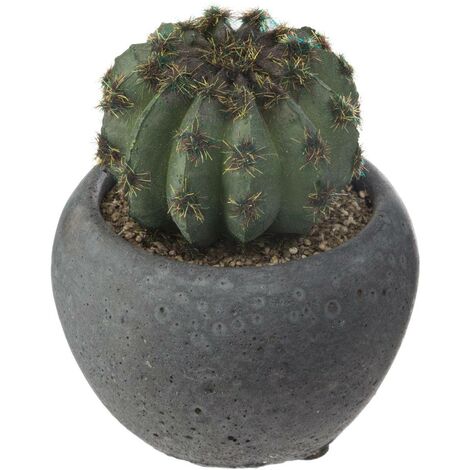 Cactus artificiale in vaso di cemento h11,5 cm - Atmosphera créateur d'intérieur