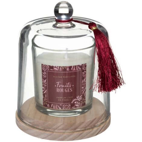 Candela profumata loli 130g con cloche in vetro ai frutti rossi - Atmosphera créateur d'intérieur