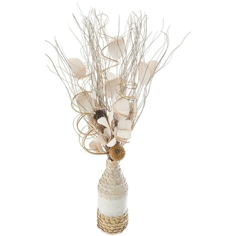 Composizione di 3 peonie in vaso di vetro H35cm Atmosphera Créateur