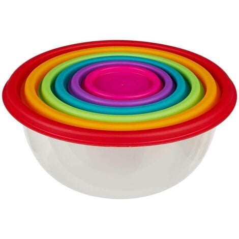 Set 4 Contenitori con Coperchio, Rainbow, Plastica, Multicolore