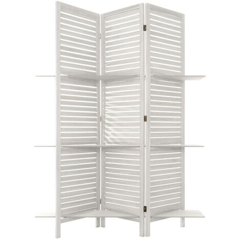 Paravento pieghevole tiam 3 ripiani bianco h170cm - Atmosphera créateur d'intérieur